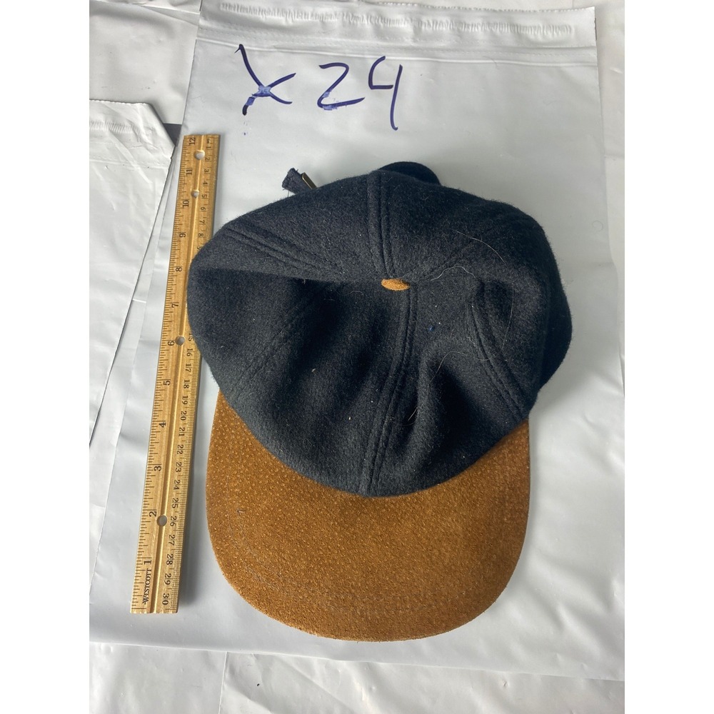 Country Gentleman Wool Cap Black Brown Suede Brim Adjustable Hat‎